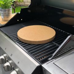 Pizzastein rund Ø 34 x 3 cm für den Grill lebensmittelecht PUR Schamotte Schamotte-Shop.de