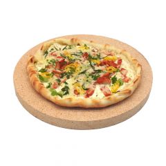 Pizzastein rund Ø 34 x 4 cm lebensmittelecht  PUR Schamotte  Schamotte-Shop.de