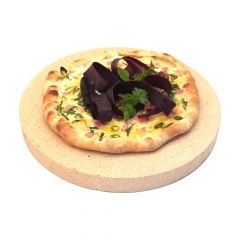 Pizzastein rund Ø 39 x 4 cm lebensmittelecht  PUR Schamotte  Schamotte-Shop.de