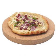 Pizzastein rund Ø 49 x 5 cm lebensmittelecht  PUR Schamotte  Schamotte-Shop.de