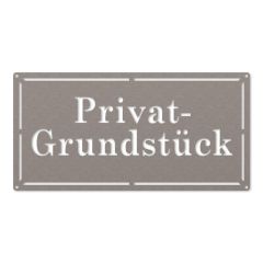Privat - Grundstück - Schild aus Edelstahl Schamotte-Shop.de