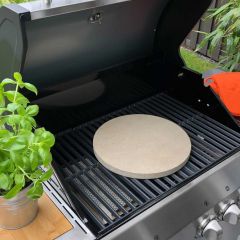 Profi Pizzastein rund Ø 34 x 2 cm aus Cordierit  lebensmittelecht  Schamotte-Shop.de