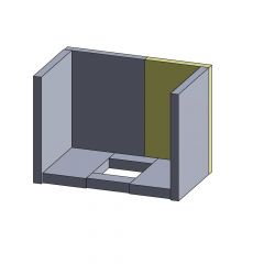 Rückwandstein rechts 330x200x25mm (Vermiculite) | Justus Viking B** | Vermiculite-Shop.de