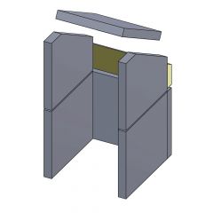 Rückwandstein oben 320x108x30mm (Schamotte) passend für Hark **