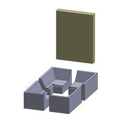 Rückwandstein 5-teilig passend für Spartherm ** (Vermiculite) Schamotte-Shop.de 