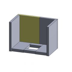 Rückwandstein links 330x250x25mm (Schamotte) | Justus Viking A** | Schamotte-Shop.de
