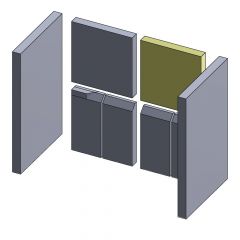 Rückwandstein oben rechts 225x220x30mm (Vermiculite) ▷ für Wamsler**