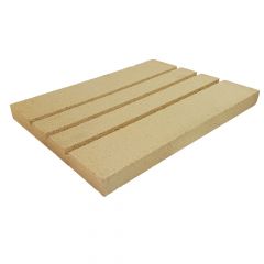 Rillenplatte Schamotte 400x300x30mm 3 Rillen | universal einsetzbar | PUR Schamotte | Schamotte-Shop.de