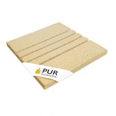 Rillenplatte Schamotte 500x500x30mm 4 Rillen | universal einsetzbar | PUR Schamotte | Schamotte-Shop.de