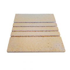 Rillenplatte Schamotte 500x500x30mm 4 Rillen | universal einsetzbar | PUR Schamotte | Schamotte-Shop.de