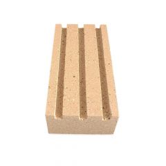 Rillenstein NF1 Schamotte 230x114x64mm 3 Rillen | universal einsetzbar | PUR Schamotte | Schamotte-Shop.de