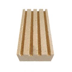 Rillenstein NF2 Schamotte 250x124x64mm 4 Rillen | universal einsetzbar | PUR Schamotte | Schamotte-Shop.de