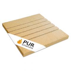 Rillenplatte Schamotte 400x400x30mm 5 Rillen | universal einsetzbar | PUR Schamotte | Schamotte-Shop.de