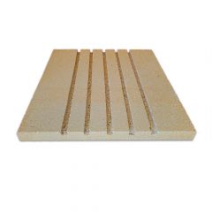 Rillenplatte Schamotte 400x400x30mm 5 Rillen | universal einsetzbar | PUR Schamotte | Schamotte-Shop.de