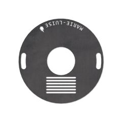 Feuerplatte mit integriertem Rost Ø 60 cm mit Wunschname Design3 Schamotte-Shop.de