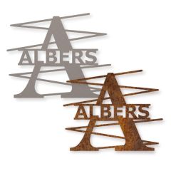 Schild mit Wunschbuchstabe & Name Schamotte-Shop.de 