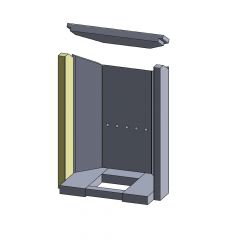 Wandstein vorne links 480x82x25mm Vermiculite | Justus Seeland** | Schamotte-Shop.de