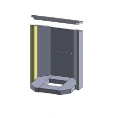 Wandstein vorne links 436x76x25mm (Vermiculite) passend für Justus Usedom 5 Typ 6525 **