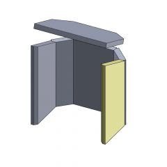 Wandstein vorne rechts 450x204x30mm (Schamotte) | Haas und Sohn Askja** | Schamotte-Shop.de