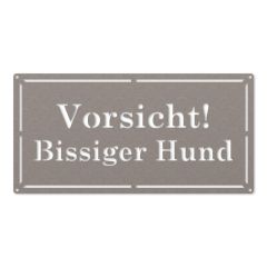 Vorsicht bissiger Hund - Schild aus Edelstahl Schamotte-Shop.de