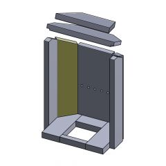 Wandstein hinten links rechts Justus Island 5A** | Feuerraumauskleidung | Schamotte-Shop.de