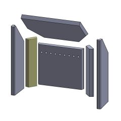 Wandstein hinten linksrechts 299x70x25mm (Vermiculite) passend für Fireplace