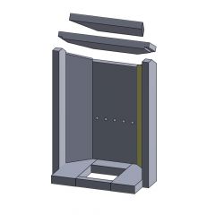 Wandstein hinten rechts Justus Island 5B** | Feuerraumauskleidung | Schamotte-Shop.de