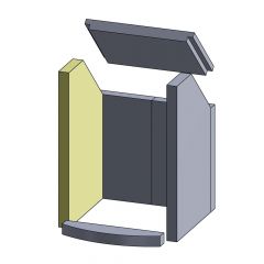Wandstein links rechts | passend für Hark** | Flamado | Schamotte-Shop.de