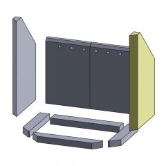 Wandstein rechts | Techfire** | Feuerraumauskleidung | Schamotte-Shop.de