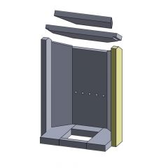 Wandstein vorne rechts Justus Island 5B** | Feuerraumauskleidung | Schamotte-Shop.de