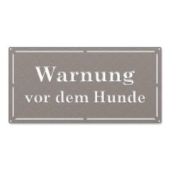 Warnung vor dem Hunde - Schild aus Edelstahl Schamotte-Shop.de