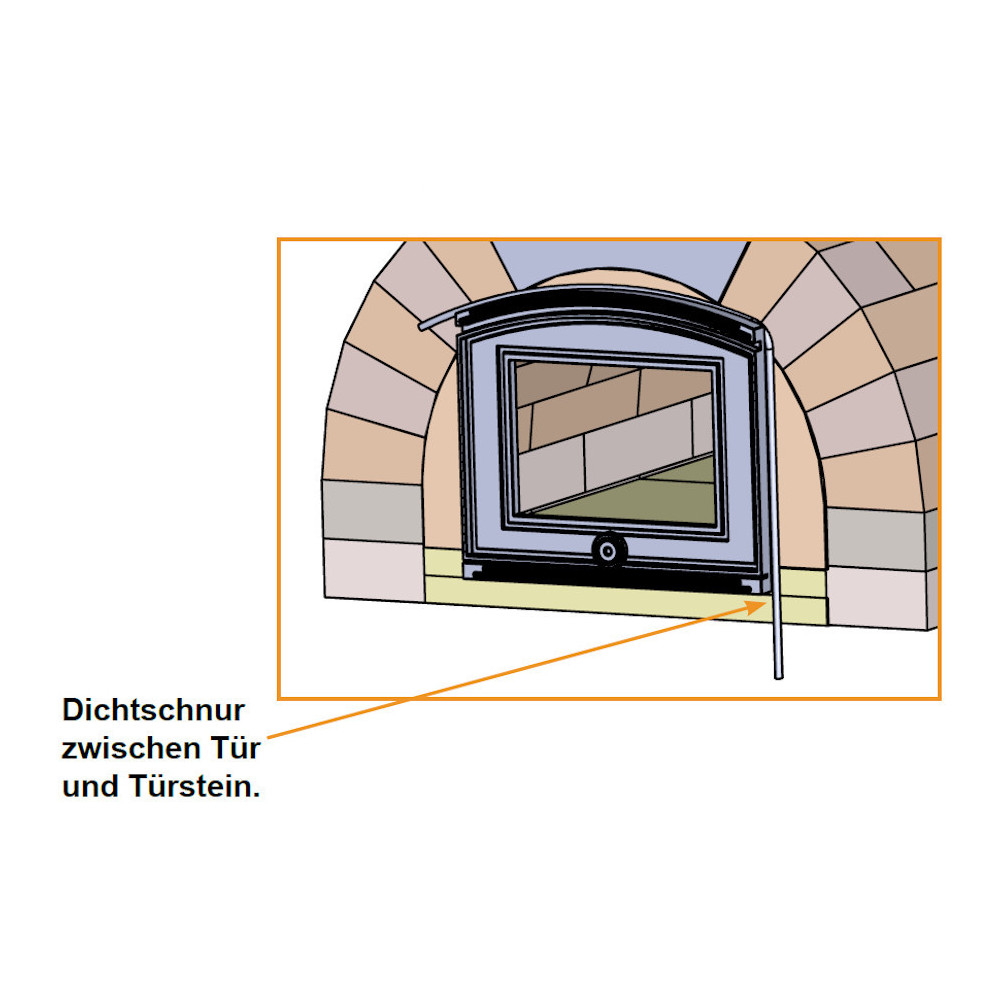 Dichtschnur in Ofentür einlegen