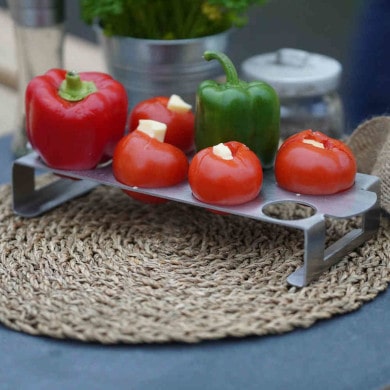 Tomaten-Paprika-Halter aus Edelstahl testen
