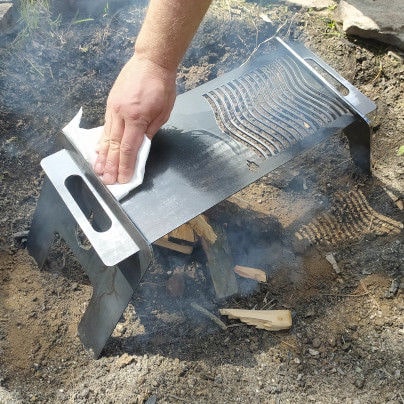 Testbericht der Feuerplatte to go: Feuerplatte einbrennen