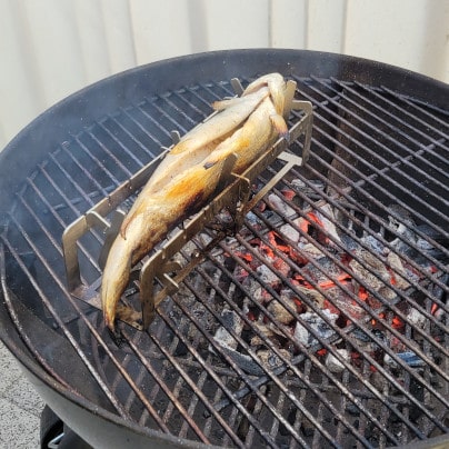 Testbericht Fischhalter aus Edelstahl für den Grill: Forelle grillen