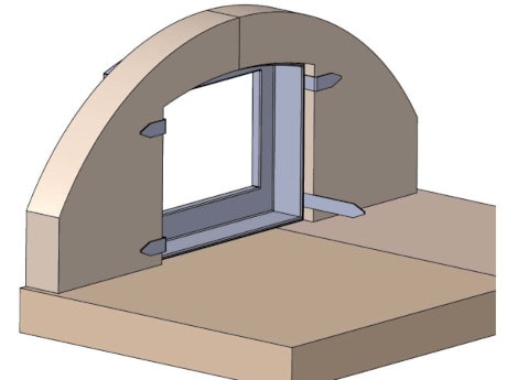 Tür mit Haken einbauen - Pizzaofen Bausatz Toskana