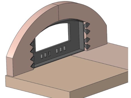 Tür mit Krallen einbauen - Pizzaofen Bausatz