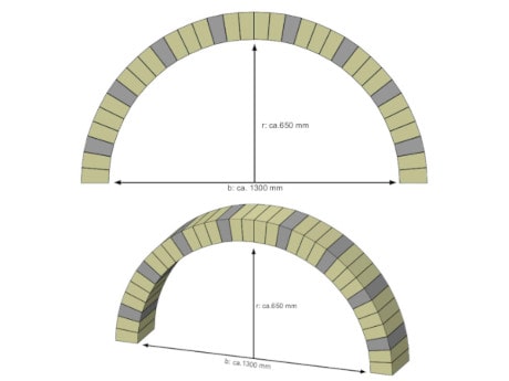 Rundbogen bauen - Breite 1300 mm