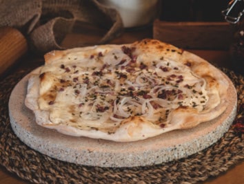 Rezepte für Pizzastein - Flammkuchen