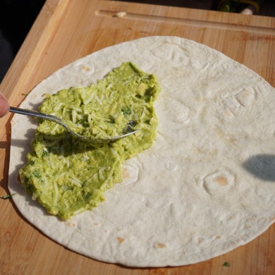 Quesadilla mit Spinat und Avocado