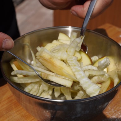 Apfel-Honig-Pizza mit Fenchel & Ziegenkäse