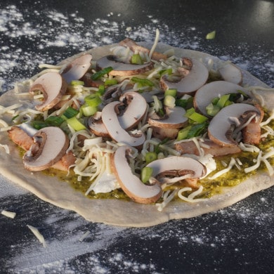 Pizza Rezept Chicken Fajita: Frühlingszwiebeln