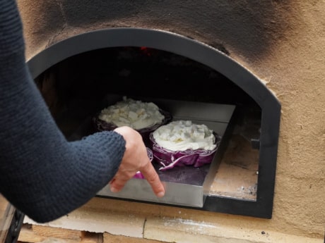 Rotkohlmedaillons aus dem Pizzaofen