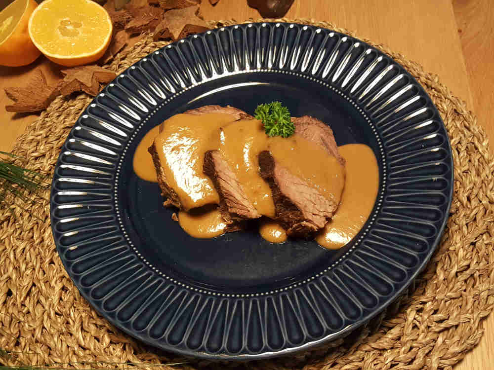 Rezept mit dem Bräter aus Edelstahl: Weihnachtsbraten aus dem Steinofen